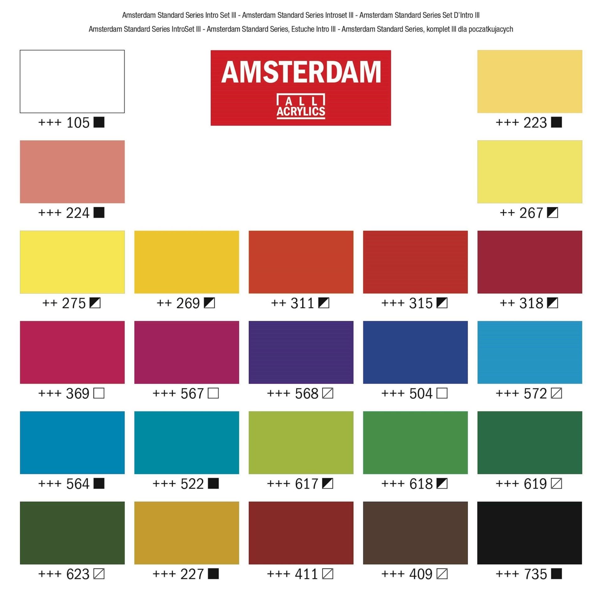Talens Amsterdam Lot de 12 tubes de peinture acrylique pastel 20